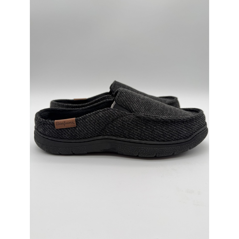 Dearfoams Men's Slippers Black Memory Foam Size 11-12 Slip On Comfort - Picture 3 of 7
